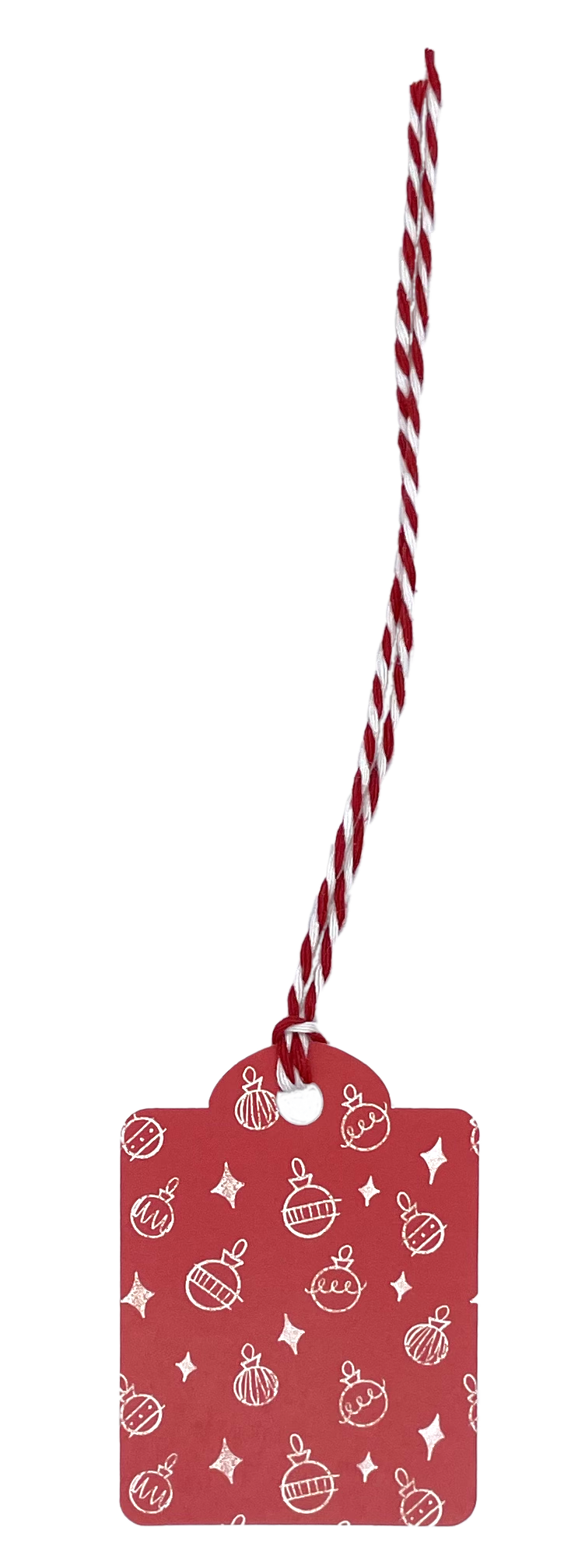 Red and White Scribble Ornaments Gift Tag 6-Pack