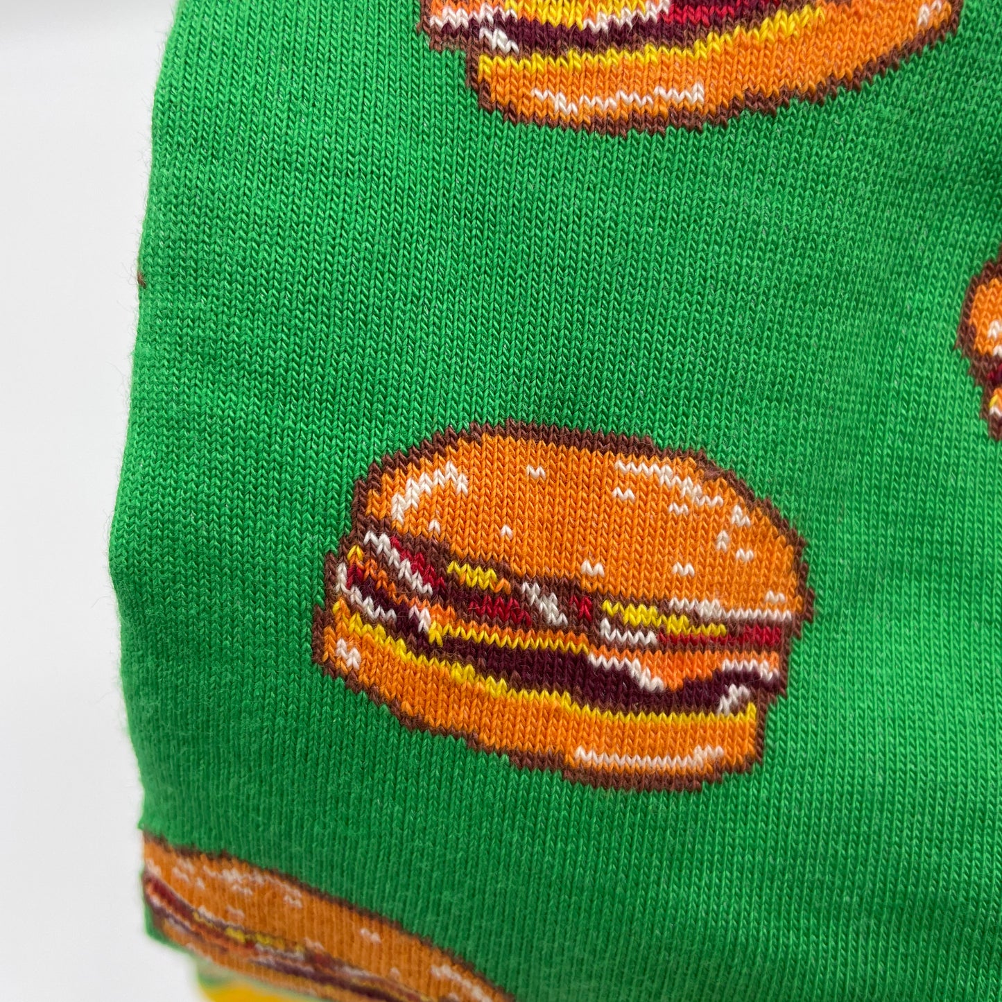 Green Cheeseburger Adult Unisex Organic Cotton Socks
