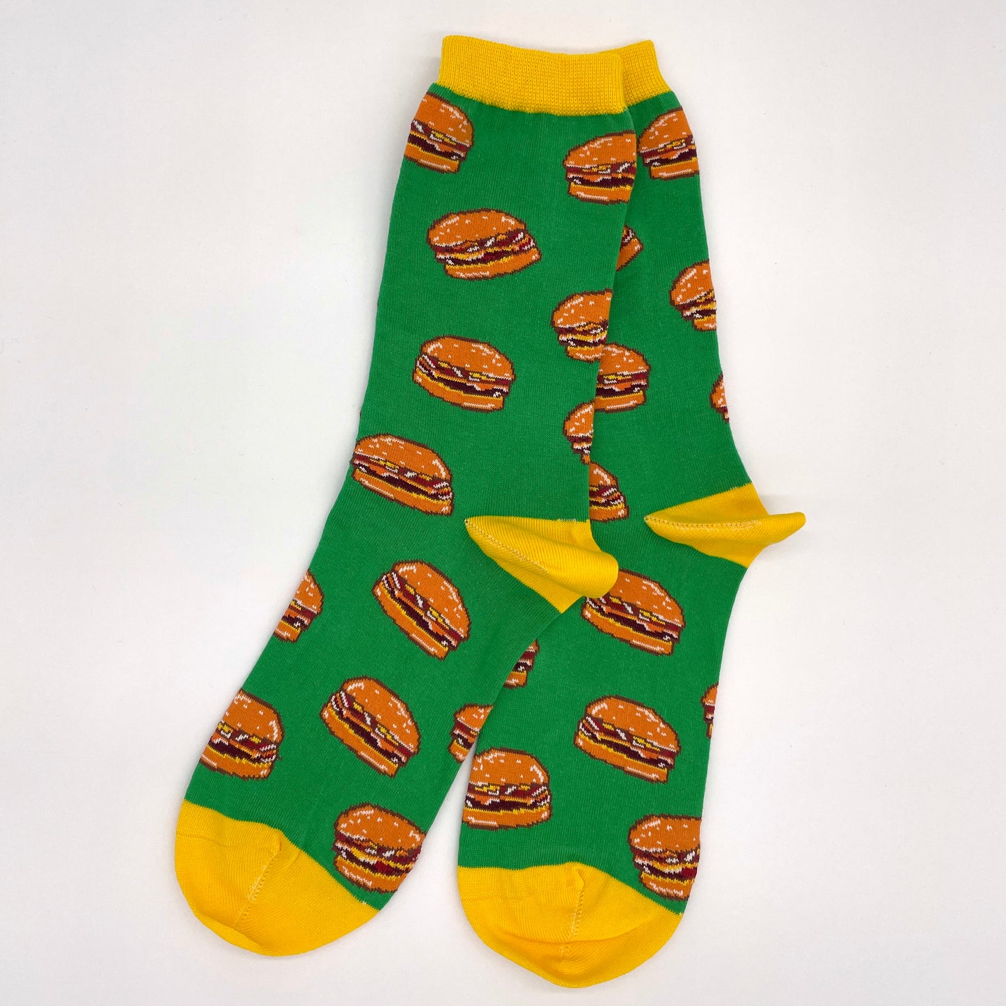 Green Cheeseburger Adult Unisex Organic Cotton Socks