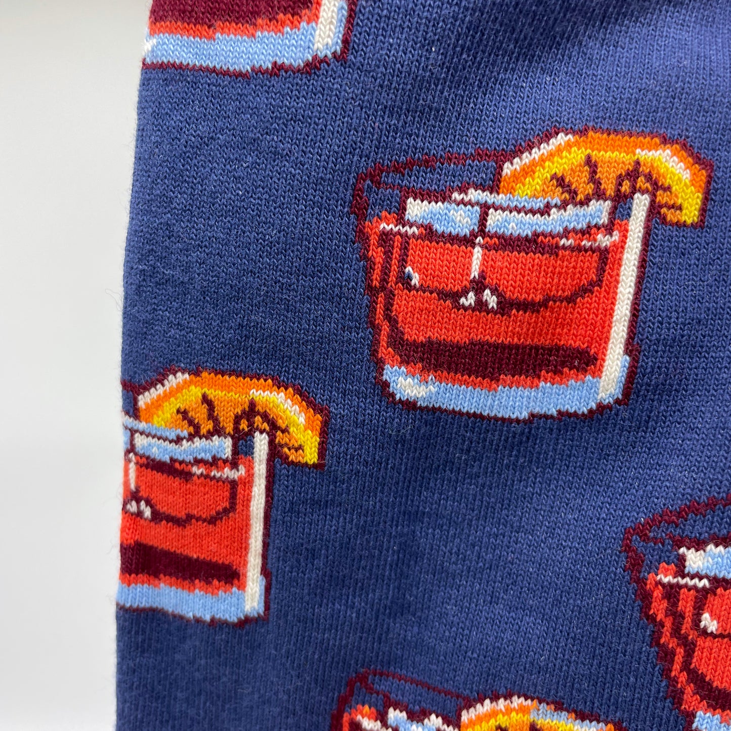 Blue Negroni Cocktail Organic Cotton Adult Unisex Socks