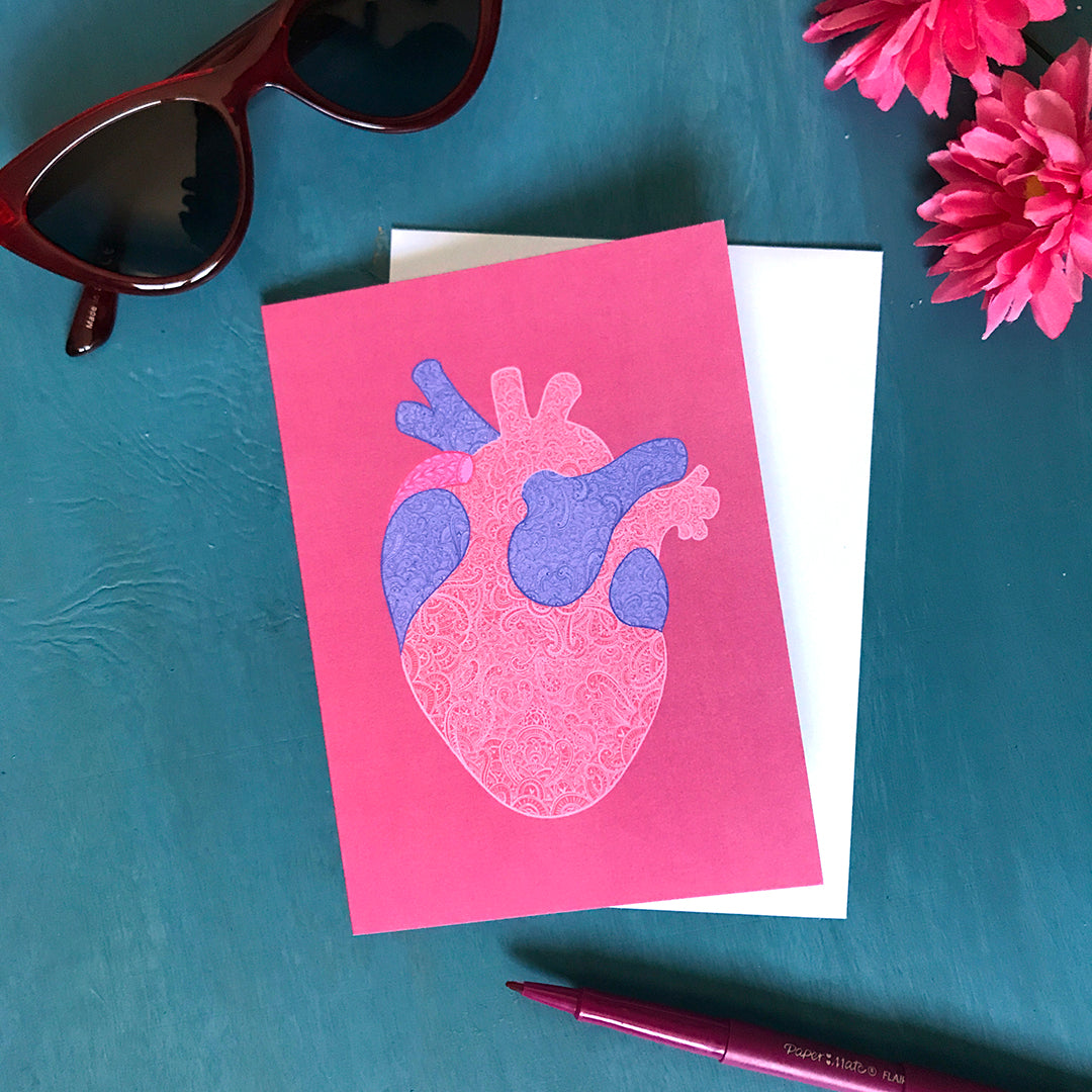 Anatomical Heart Love and Marriage Greeting Card