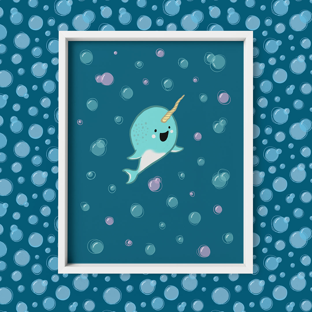 Baby Narwhal 8x10 Art Print