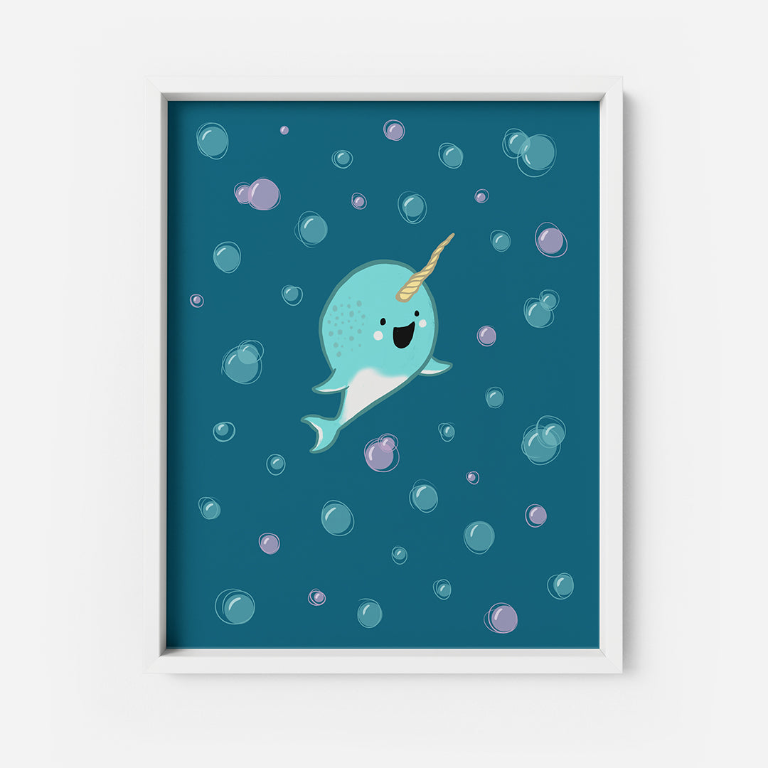 Baby Narwhal 8x10 Art Print