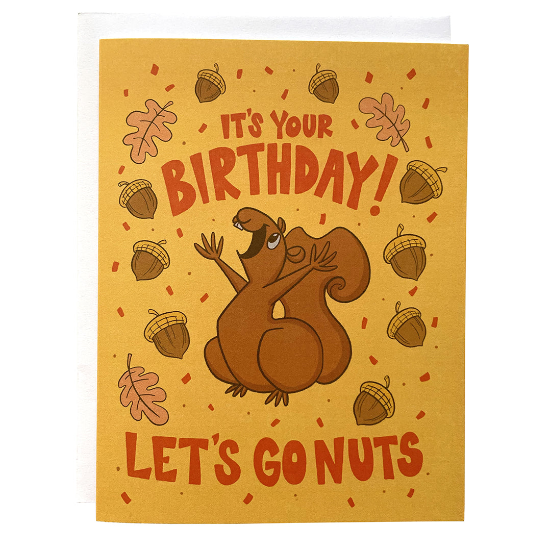 Cheerful Birthday Squirrel Greeting Card