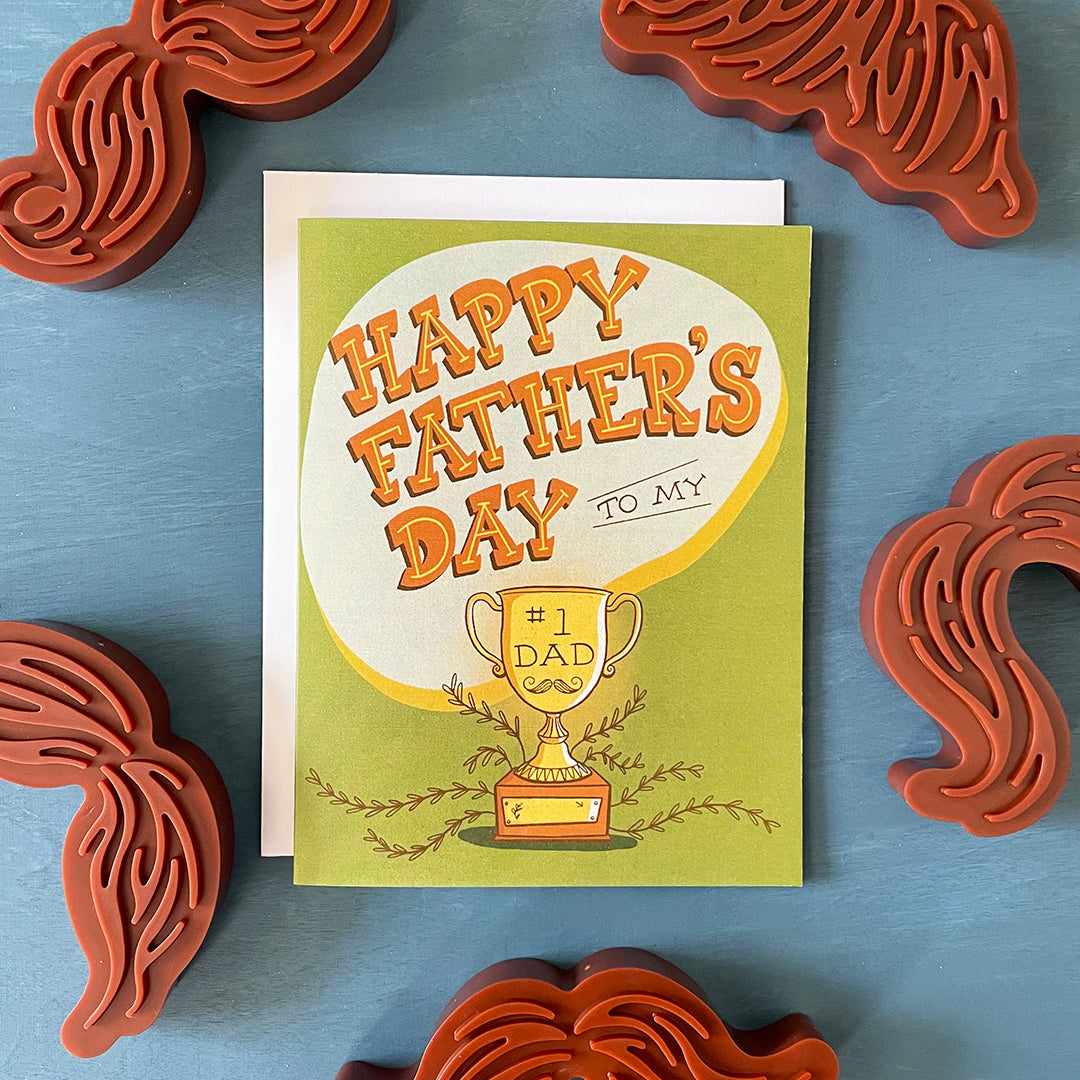 Father's Day Number One Dad Trophy Card