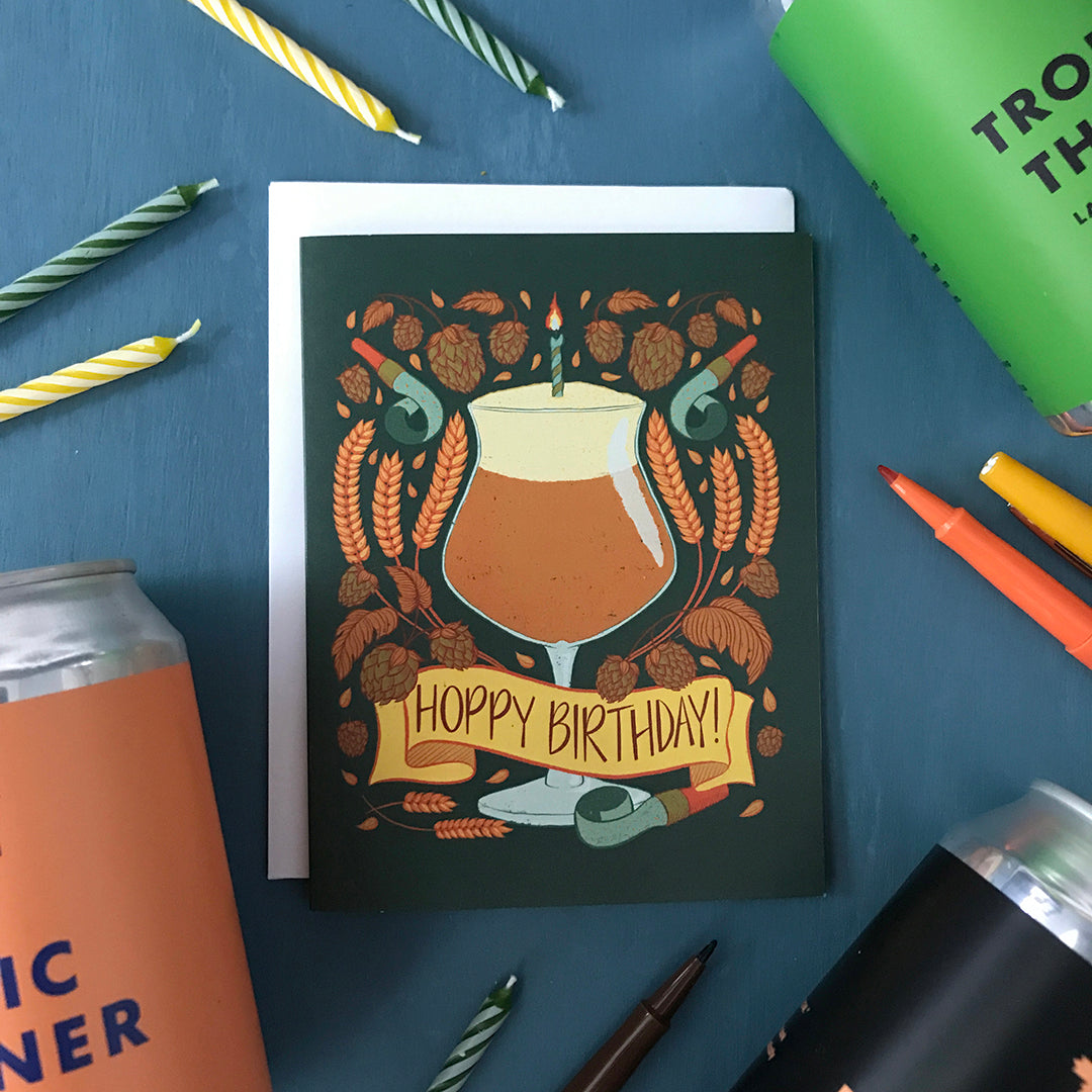 Hoppy Birthday Happy Hour Greeting Card