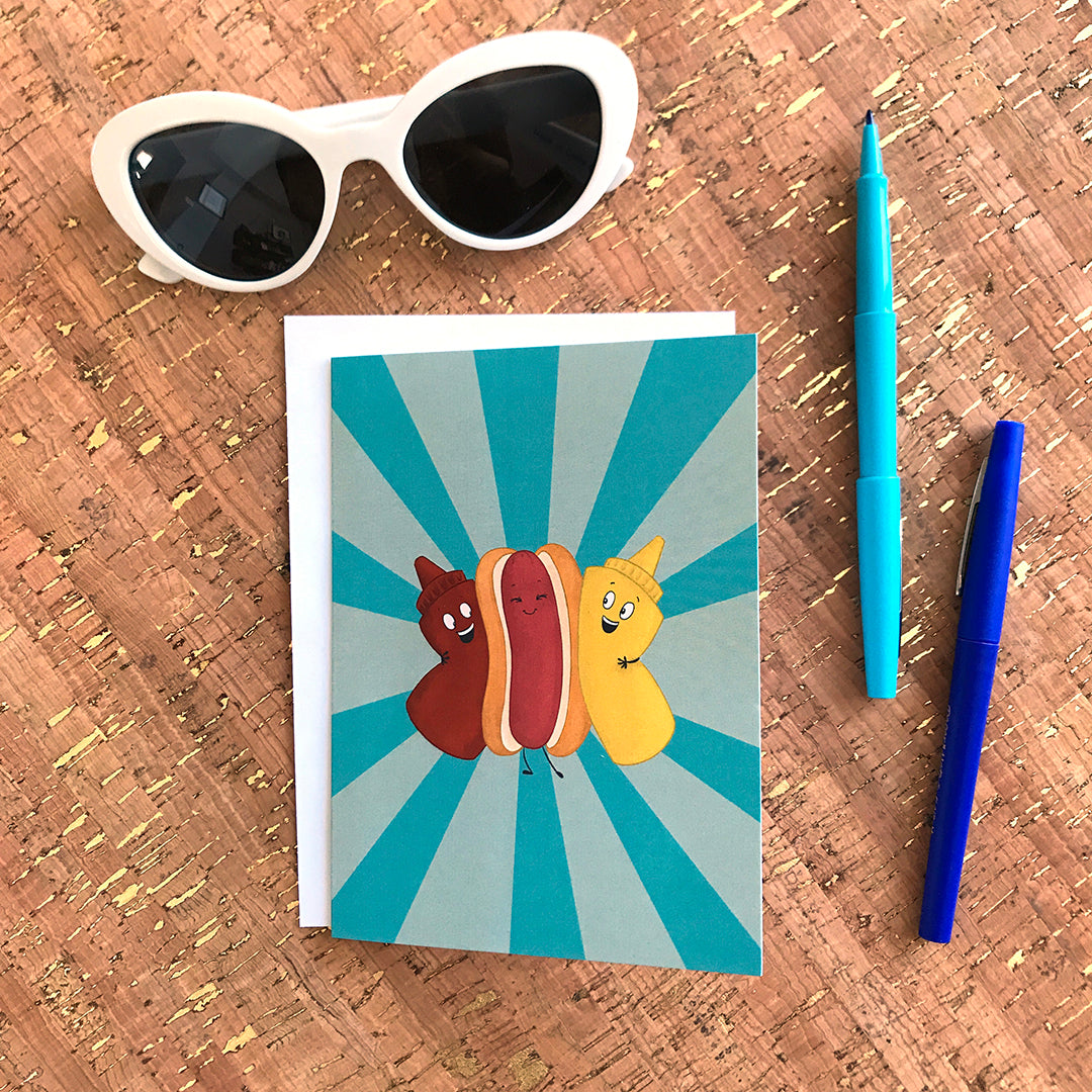 Hot Dog BFFs Greeting Card