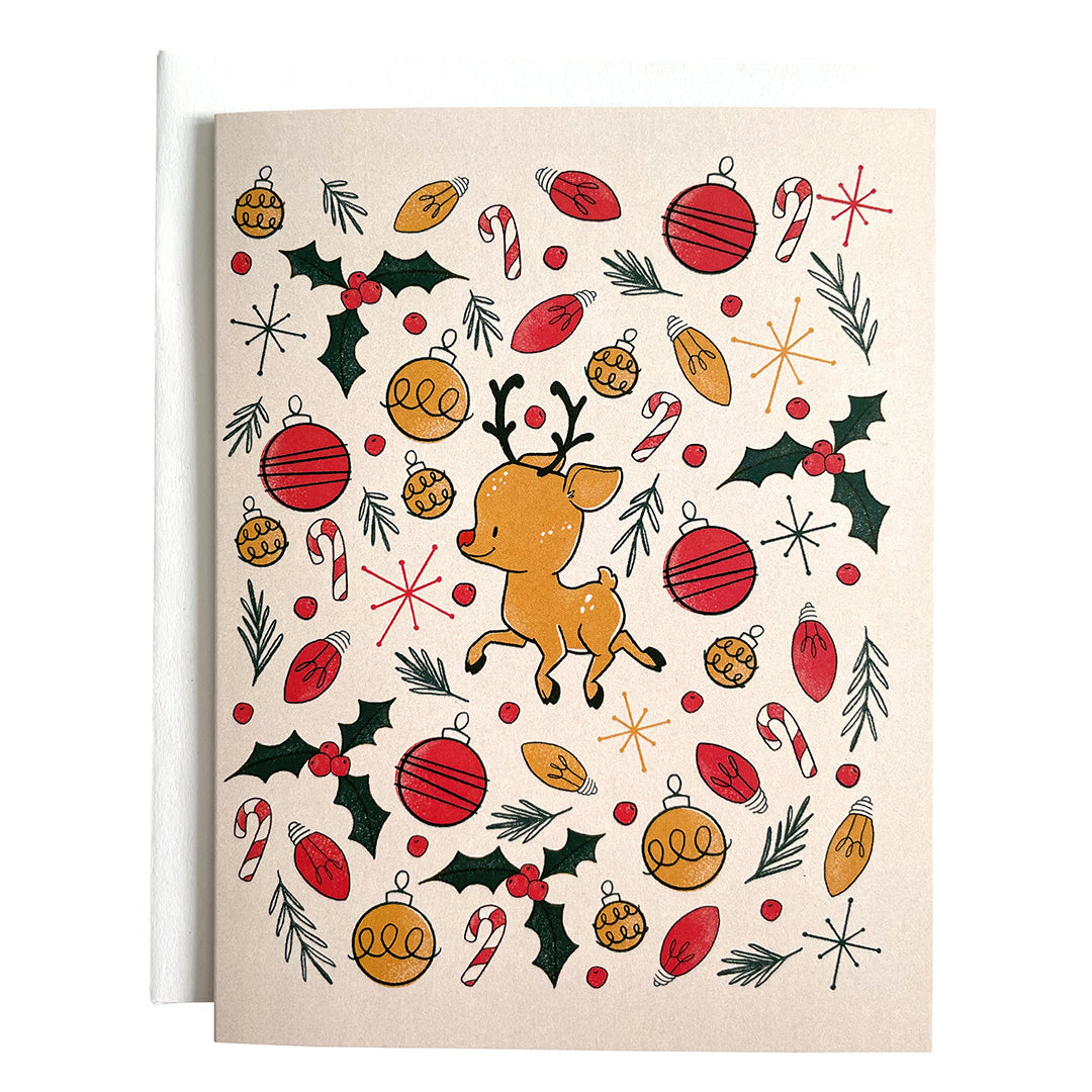 Midcentury Reindeer Christmas Card 8-card Box Set