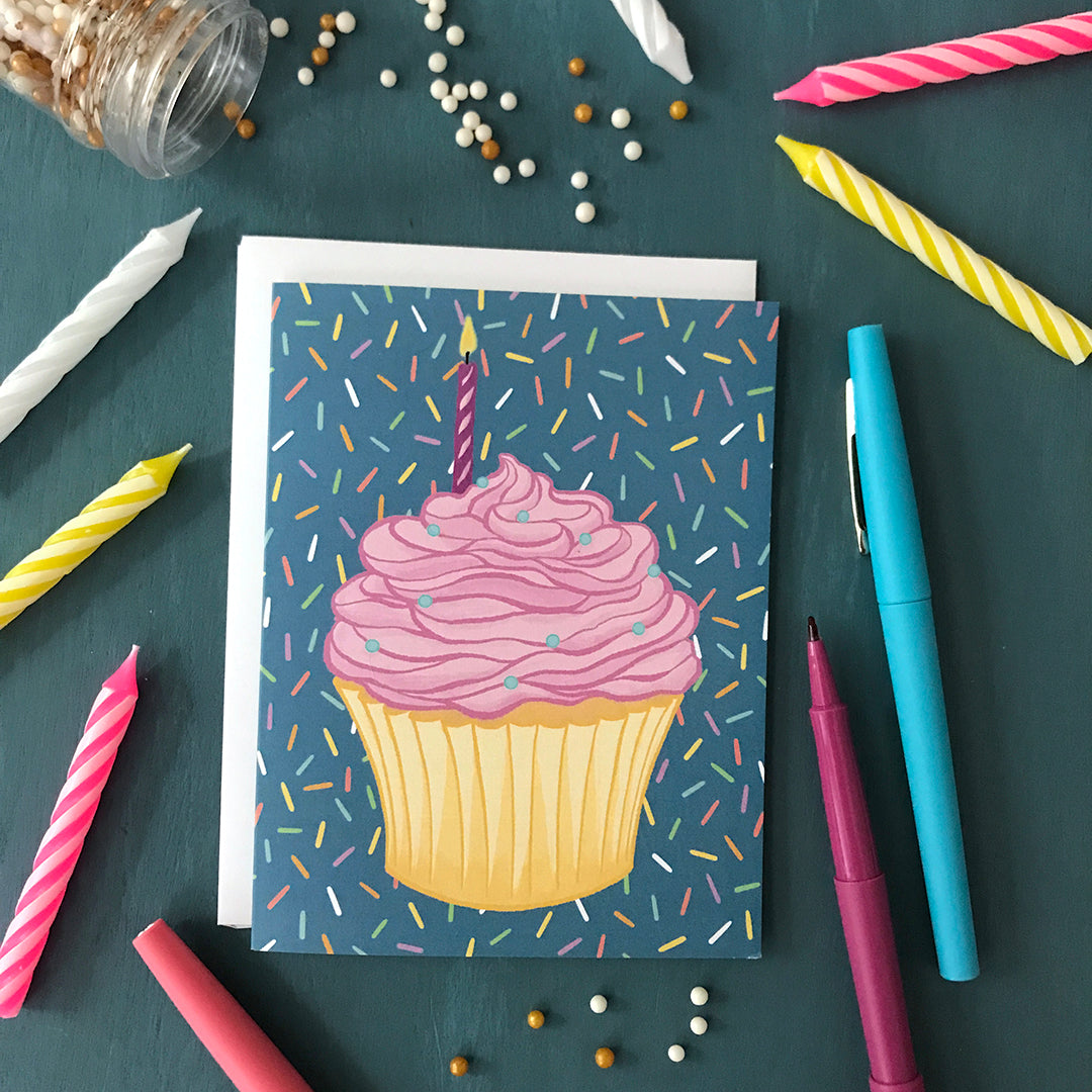 Birthday Wishes Cupcake Greeting Card