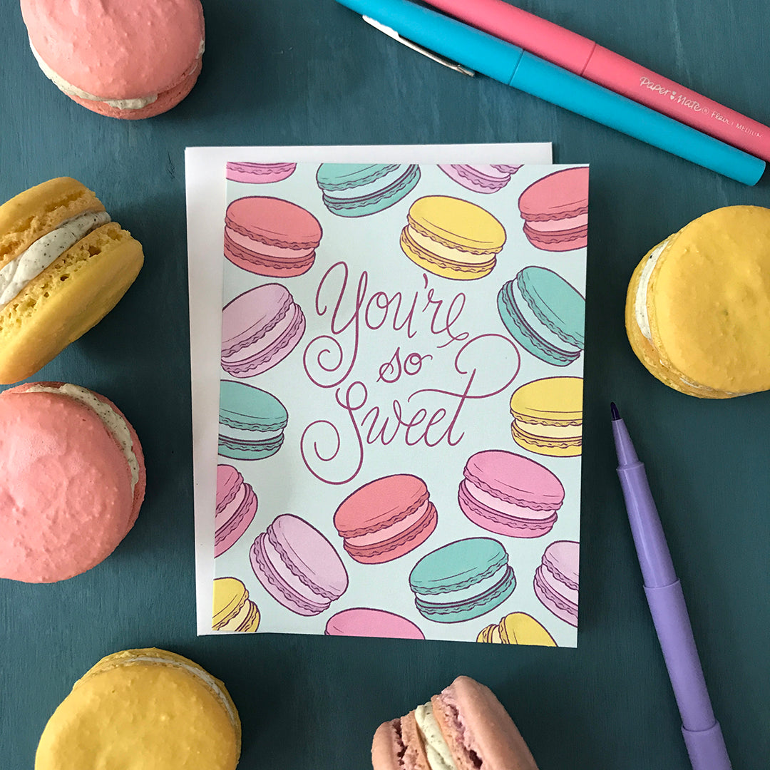 You're So Sweet French Macarons Card