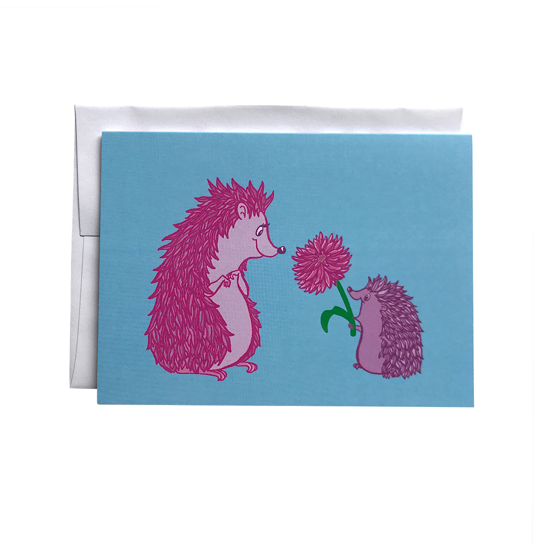 Hedgehog Flower Card