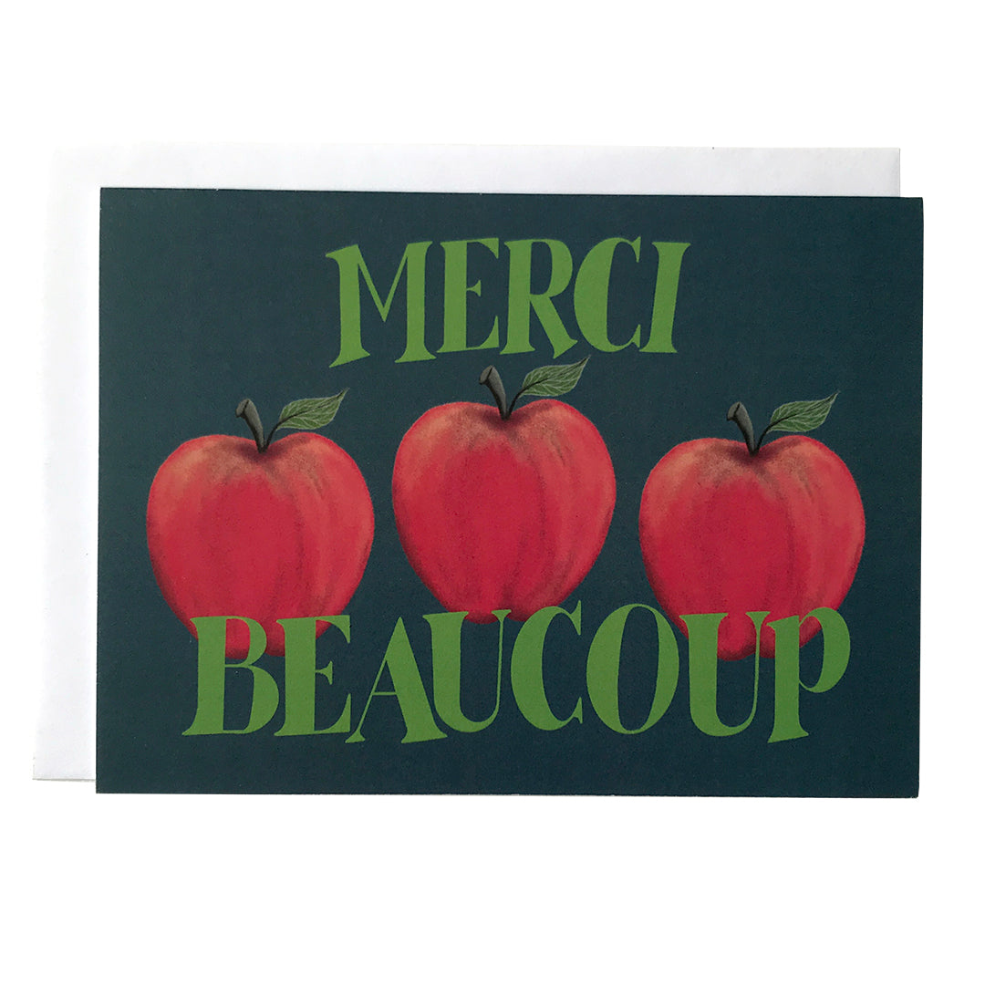 Merci Beaucoup Apple Thank You Greeting Card