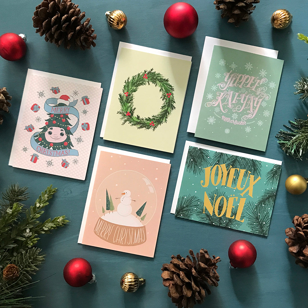 Merry Christmas Holiday Cards 5-Pack